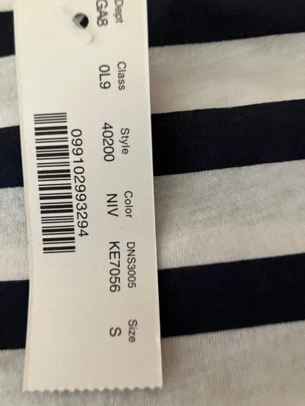 J.CREW Navy Blue/White striped T-shirt red anchor patch Cotton Boatneck Sz S